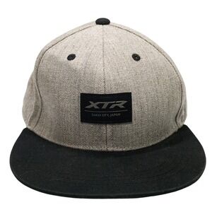 Shimano XTR Adjustable Snapback Gray Black Flat Bill Cycling Hat Cap Sakai Japan